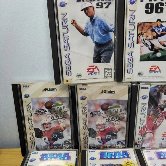 Sega Saturn Game Bundle Lot of 15 PGA Tour Fifa Madden 97 98 NHL Hockey World